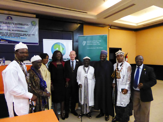 Ambassador Hoy with the signatories to the Calabar Communiqué