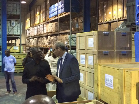 Minister Coveney and Minister Kwetey in UN Depot