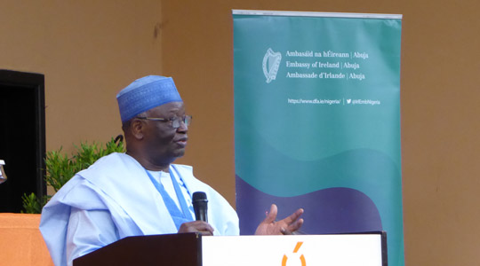 Professor Gambari delivering his keynote address