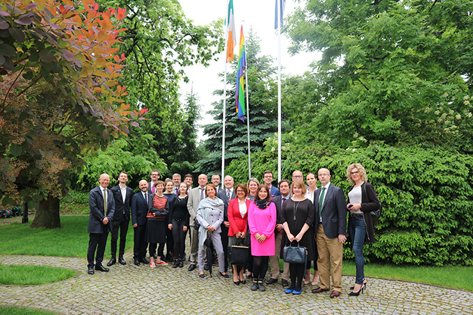 The Embassy flew the rainbow flag to mark the International Day Against Homophobia, Transphobia and Biphobia