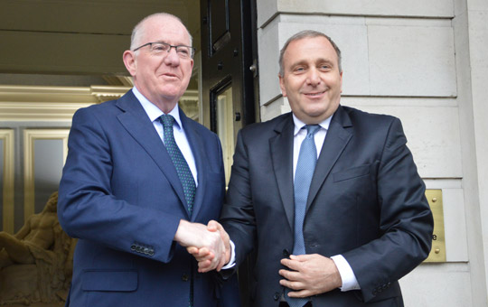 Ireland's Minister for Foreign Affairs and Trade, Charles Flanagan, welcomed Poland's Foreign Minister Grzegorz Schetyna to Dublin.