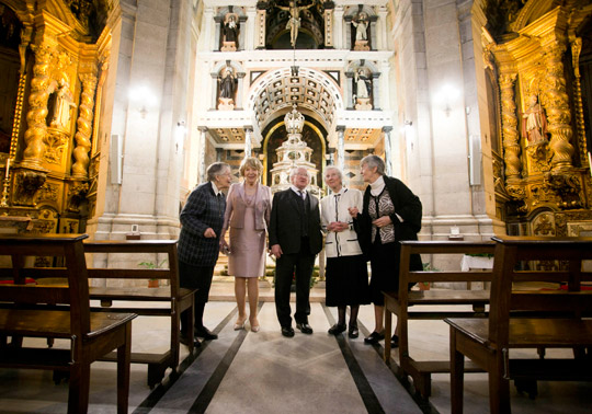 President Higgins and Sabina Higgins view the Church at Bom Sucesso