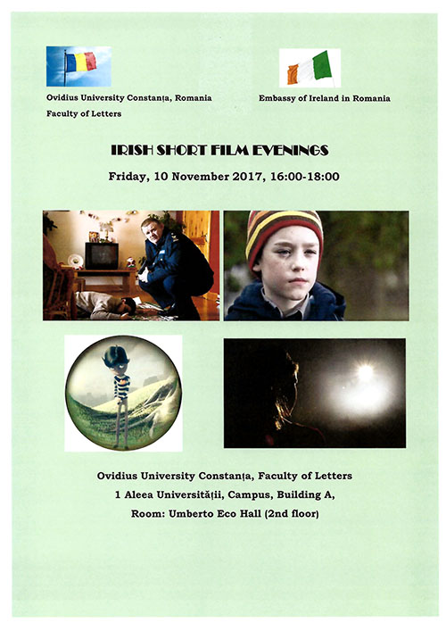 Ambassador Derek Feely and Cultural Officer Anamaria Suciu attended Irish Short Films evening 