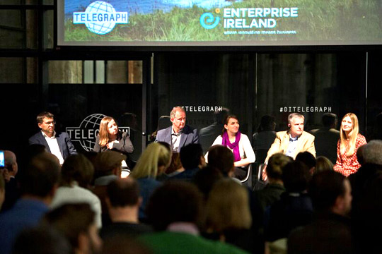 Joint Economic Commission/Enterprise Ireland Startup Ireland Tech Meetup discussion panel (Photo by Pascal Dumont)