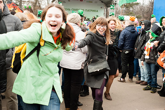 St Patrick's Day, Moscow, Russia.
