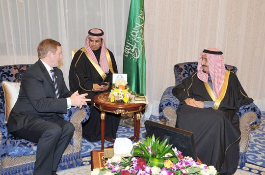 Taoiseach Enda Kenny with then Crown Prince, now King, Salman bin Abdulaziz Al Saud. 