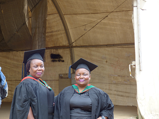Pictured (left to right): Angie W. Stephens, Assistant Commissioner of Police and Graduate of the GIMPA Post-graduate Certificate in Public Administration (2014) and Ellen B. Konie, Assistant Commissioner of Police and Graduate of the GIMPA Post-graduate Diploma in Public Administration (2013).