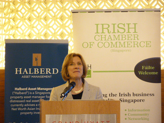 Prof Frances Ruane at the Irish Chamber of Commerce Singapore breakfast event.