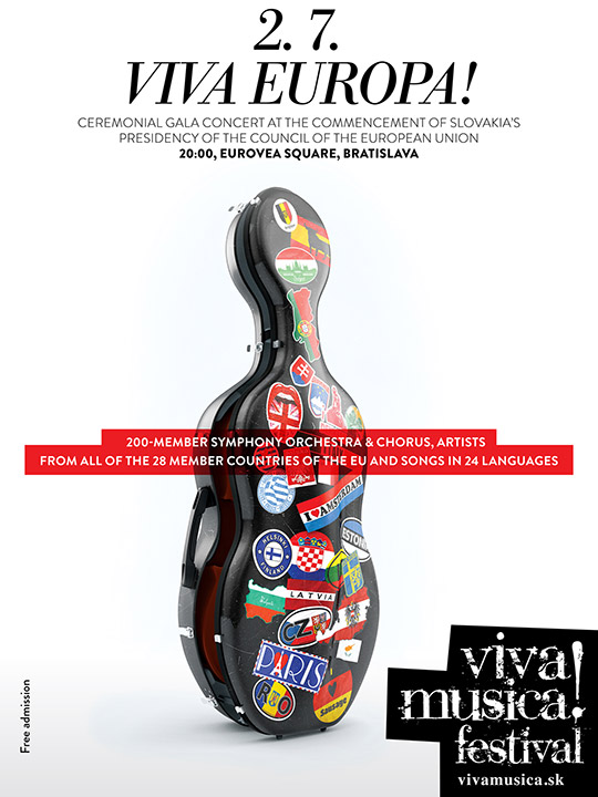 Poster for Viva Europa Ceremonial Gala Concert to be held on 2 July 2016
