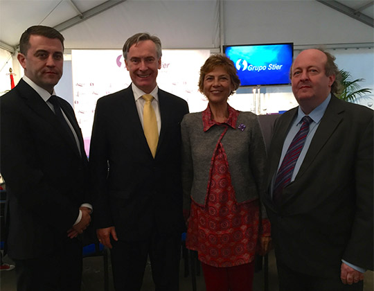 Ambassador Cooney with Conor Mowlds, Head of the National Maritime College of Ireland, Darren O'Sullivan of SEFtac and Ida Stier, President of Grupo Stier.