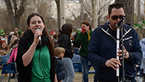 Irish and Spanish musicians based in Madrid came along to accompany us on the day with some Celtic tones. Sunday 15 March 2015, Parque Deportivo Puerta de Hierro Madrid