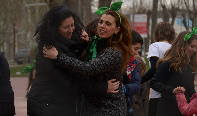 craic agus ceoil at the Irish dancing workshop with the Irish Treble dancers. Sunday 15 March 2015, Parque Deportivo Puerta de Hierro Madrid.