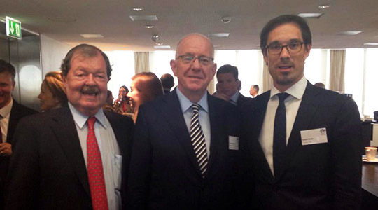 Ambassador Martin Burke, Minister of Foreign Affairs and Trade, Charles Flanagan, TD, and Stefan Stüder, Honorary Consul of Ireland in Zurich