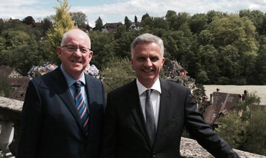 The Minister for Foreign Affairs and Trade, Charles Flanagan, T.D and Federal Councilor Didier Burkhalter, the Head of the Federal Department of Foreign Affairs.