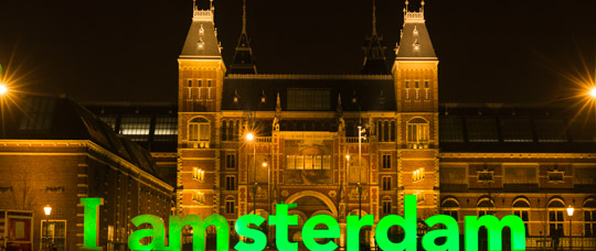 Iconic IAMSTERDAM Turns Green for saint patricks day 2015