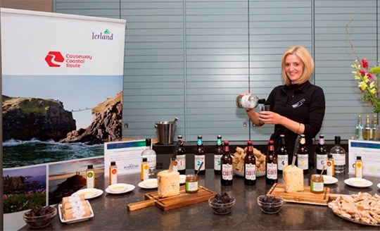 Caroline Wilson of Belfast Food Tours showcasing local produce from Northern Ireland at the Tourism Ireland Press Awards in Amsterdam. Credit: Tourism Ireland