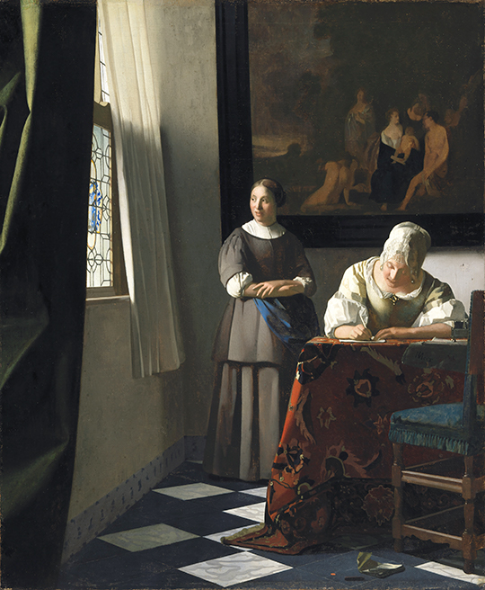 Johannes Vermeer, Woman Writing a Letter, with her Maid, c.1670 National Gallery of Ireland, Dublin