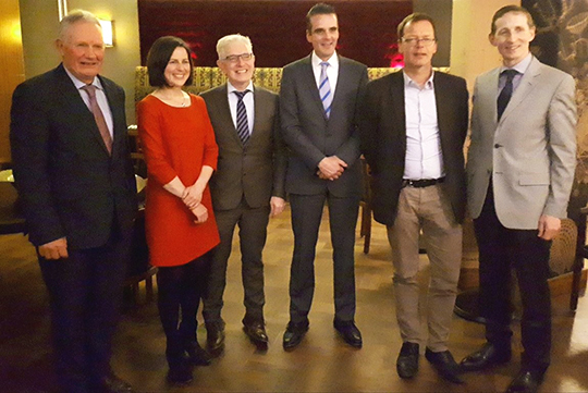 L-R Richard Kennedy, IFA Deputy President, Laura Crowley, Bord Bia Manager Netherlands, Ambassador Kelly, Joe Healy, IFA President, Klaas Johna Osinga, Senior Adviser, LTO and Liam McHale, IFA Director of European Affairs Credit: Embassy of Ireland