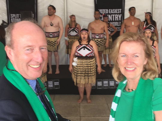 Ambassador Anderson and Minister Ross with Haka