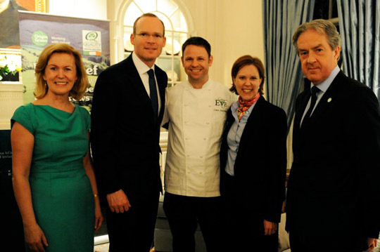 Ambassador Anne Anderson, Minister Simon Coveney, Chef Cathal Armstrong, US Trade Representative Darci Vetter, and Bord Bia CEO Aidan Cotter