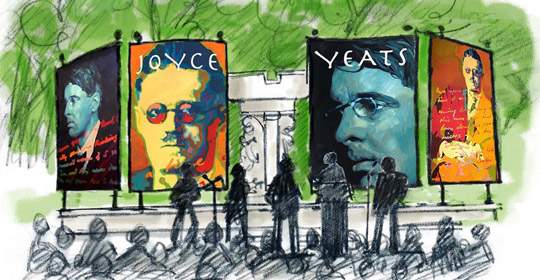 Winning entry of the Bloomsday-Yeatsday art competition from Barrie Maguire. Artwork provided by Barrie Maguire www.maguiregallery.com