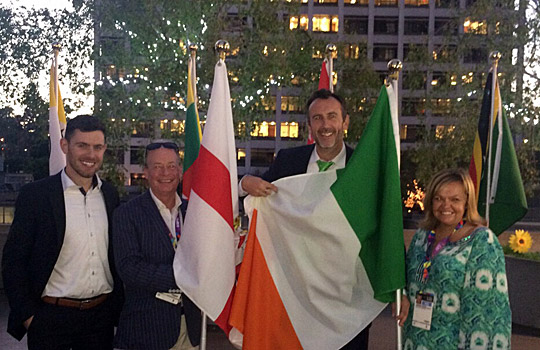 Consul General Philip Grant and Vice Consul Kevin Byrne welcome Team Ireland