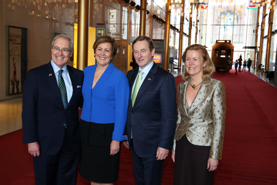 Taoiseach Enda Kenny TD, Ambassador Anne Anderson, Ambassador Kevin O'Malley and Kennedy Center President, Deborah Rutter