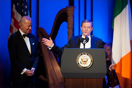 Pictured is Taoiseach Enda Kenny and Vice President Joe Biden.