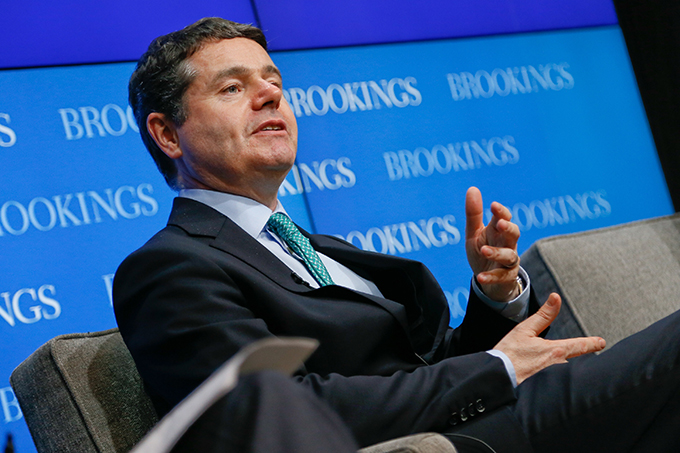 Minister Donohoe addressing Brookings