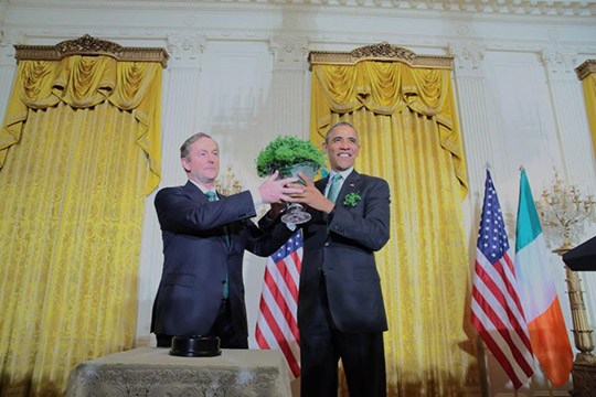 Taoiseach Enda Kenny, President Barack Obama.  Photo taken  17 March 2015. Credit: Marty Katz