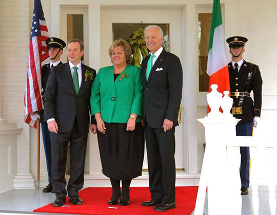 Taoiseach Enda Kenny, Mrs. Kenny, Vice President Joe Biden. Photo taken 17 March 2015