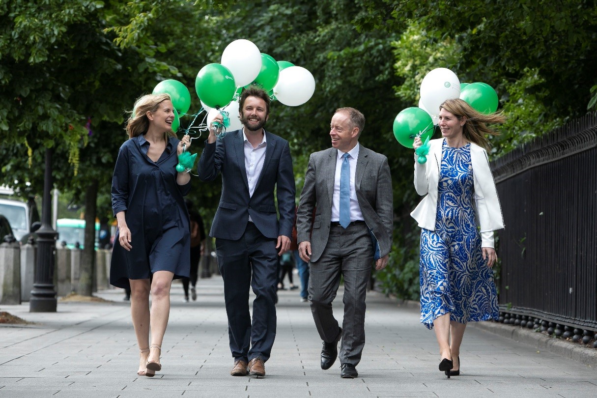 Minister of State Ciaran Cannon with participants of the Back for Business programme