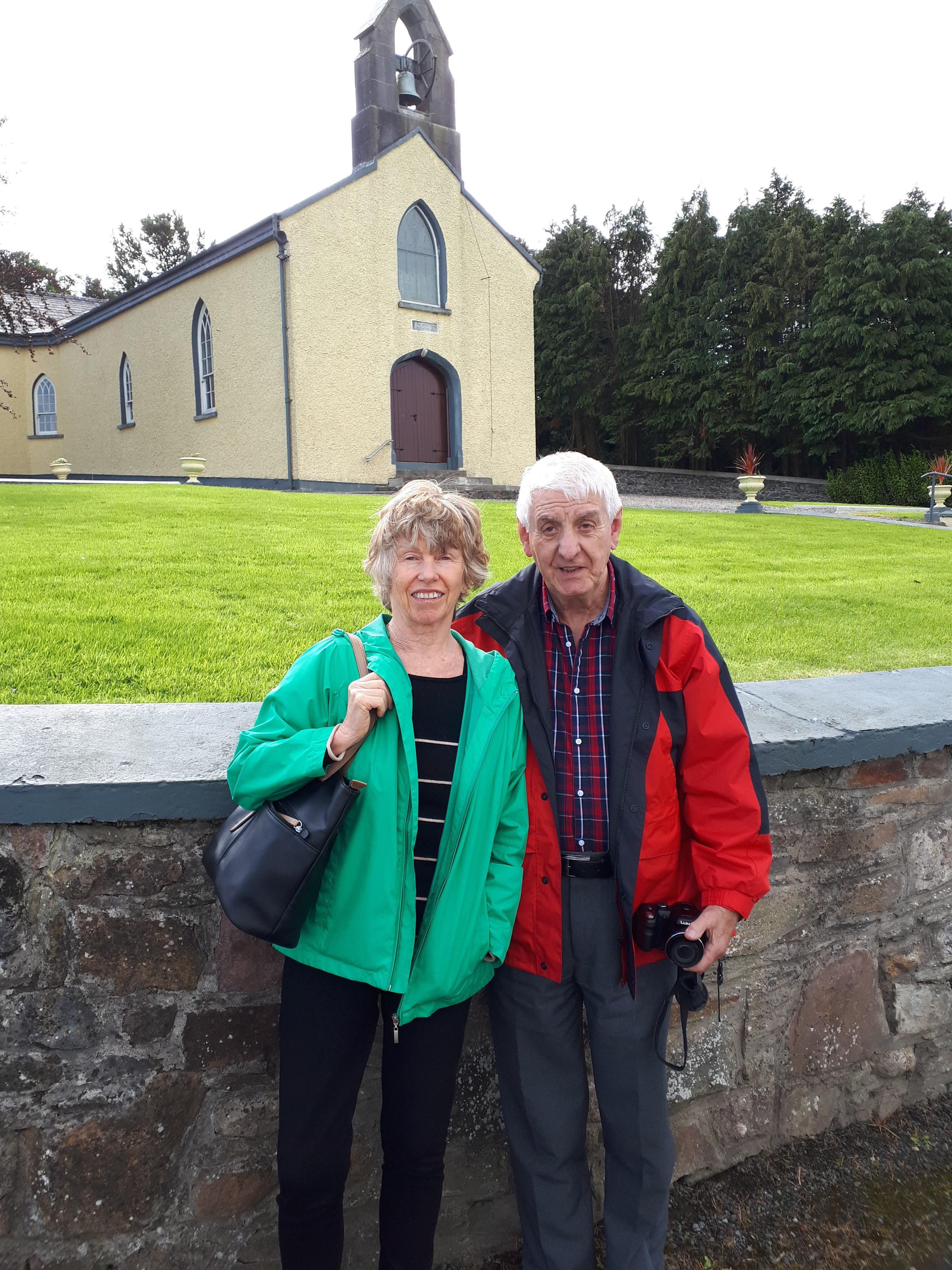 Ireland XO participants Kay and Terry Armstrong visiting Glenbrohane Parish Church