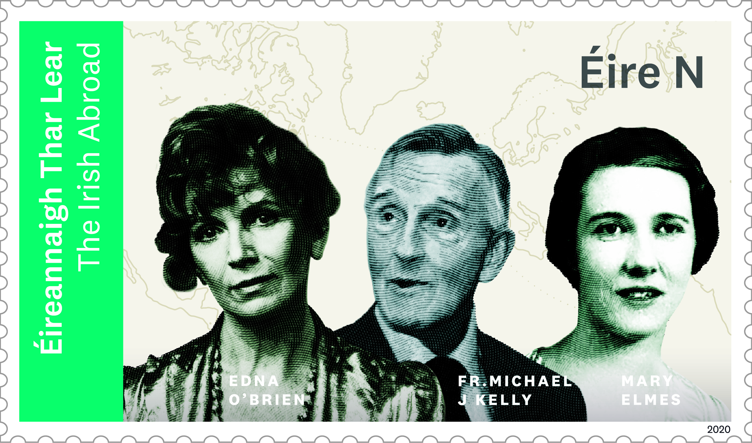 An Post 2020 special edition diaspora postage stamp depicting famous emigrants