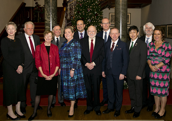 With the Taoiseach, Táiniste and recipients of the 2017 Presidential Distinguished Service Awards