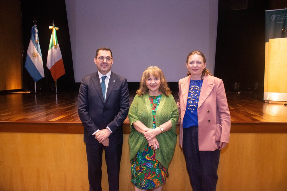 Ambassador John Gerard McCoy with Argentine Gender & Diversity Director Silvina Montenegro and the United Kingdom's Ambassador Kirsty Hayes
