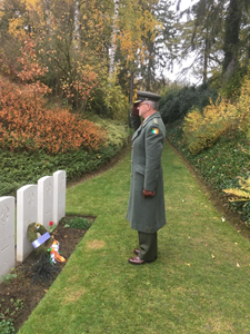 Colonel Des Bergin at Saint Symphorien military cemetery.