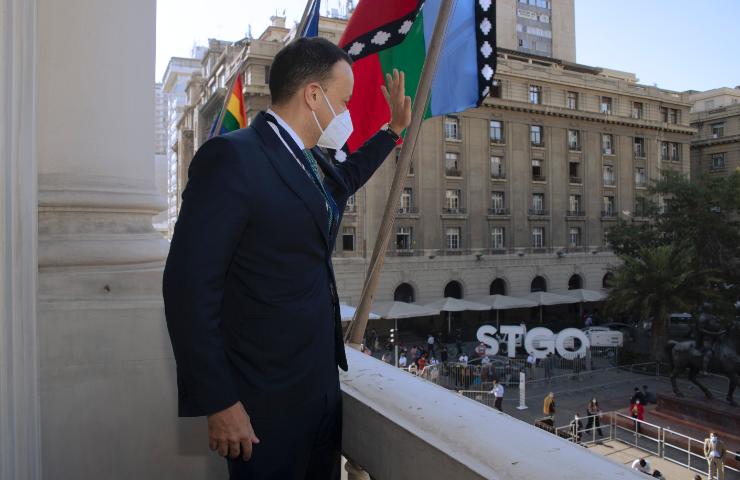 Tánaiste Leo Varadkar greeting during visit to President Boric in Chile