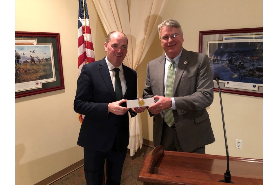 Mayor Skip Henderson presented Minister Paul Kehoe with the key to the City of Columbus, Georgia