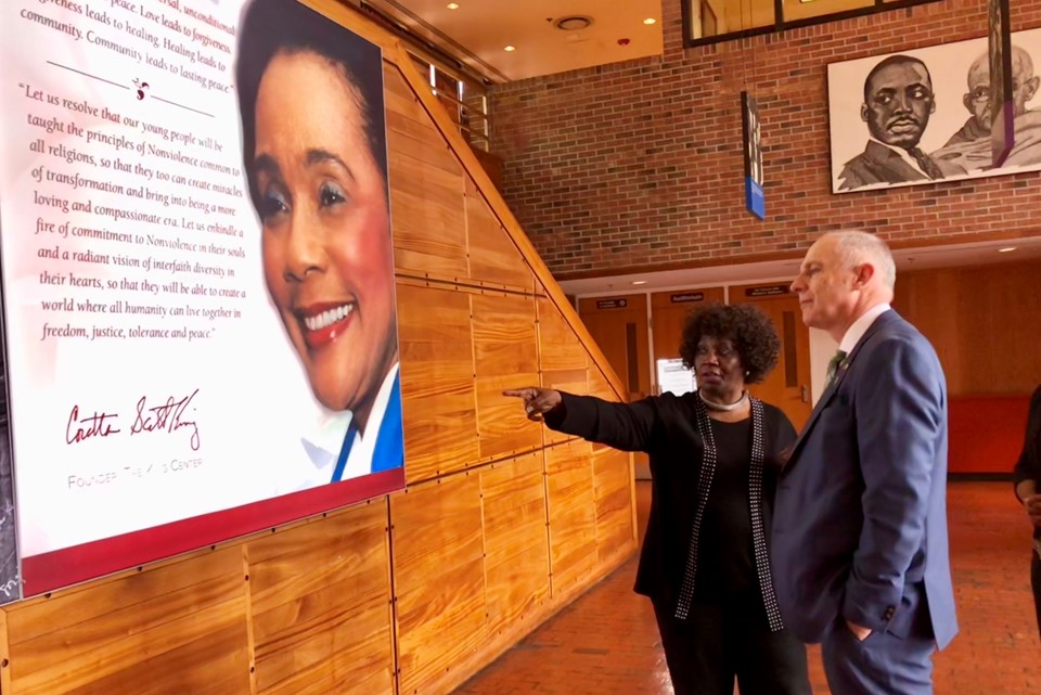 Minister Stanton visited the King Center to discuss the impact that Martin Luther King Jr and the US Civil Rights Movement had on the island of Ireland