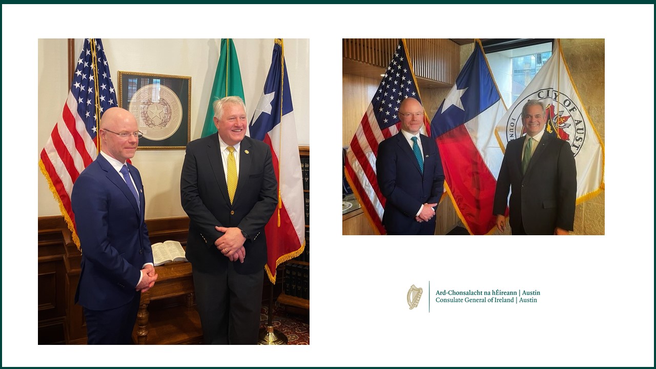 St. Patrick’s Day visit of Minister Donnelly to Texas Mayor & SoS