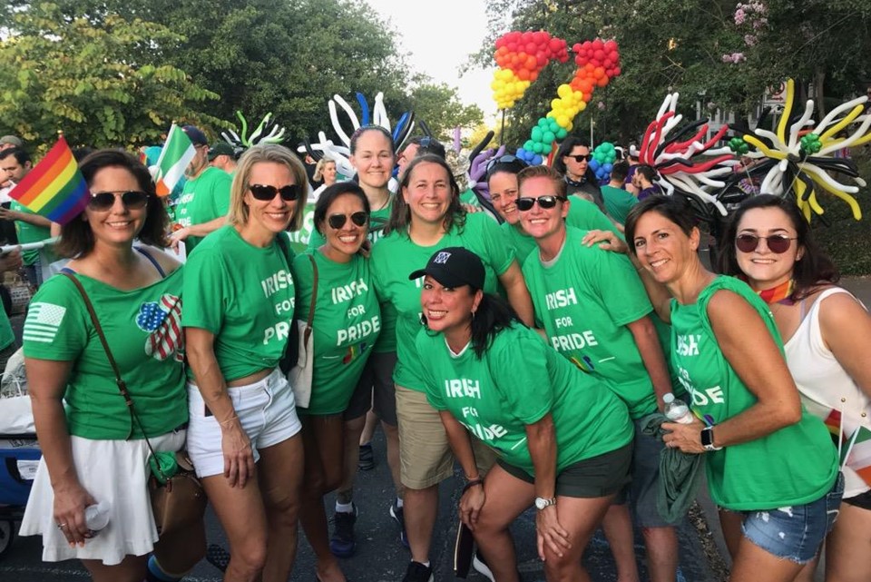 Friends as part of the Irish Pride group that participated on the parade.