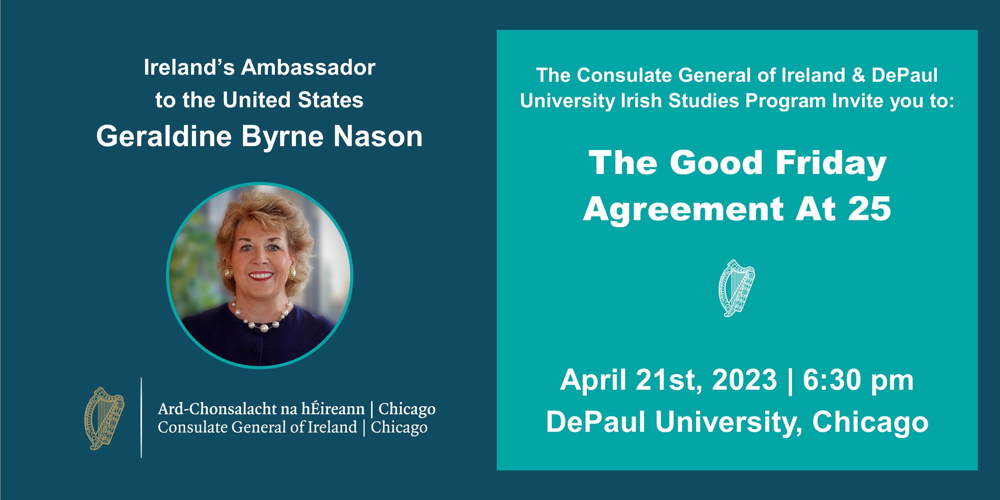 April 21: Ambassador Byrne Nason on 'The Good Friday Agreement at 25'