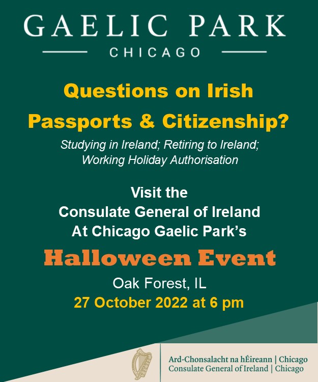 Oct 27 - Meet the Consulate at Chicago Gaelic Park
