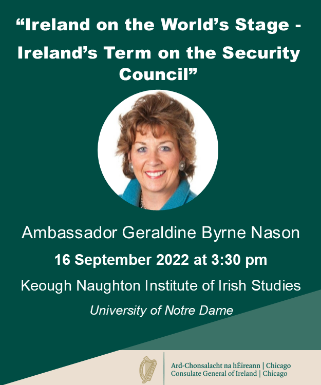 Ambassador Byrne Nason visits Keough Naughton Institute of Irish Studies