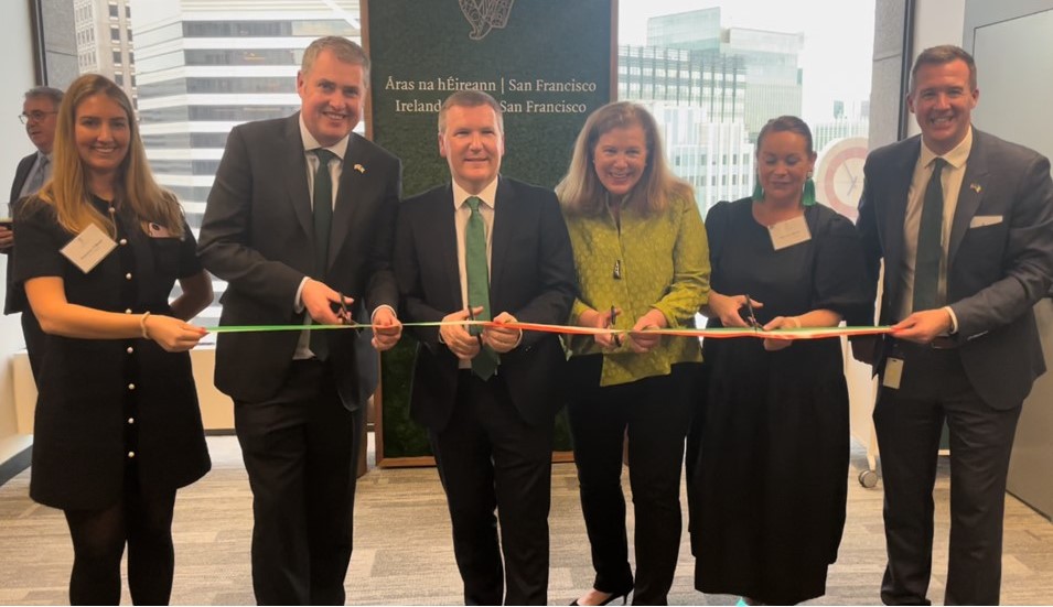 Vice Consul Doireann O'Brien, Enterprise Ireland's Tom Cusack, Minister Michael McGrath, Joanne Hayes-White, Tourism Ireland's Barbara Wood and Consul General Robert O'Driscoll