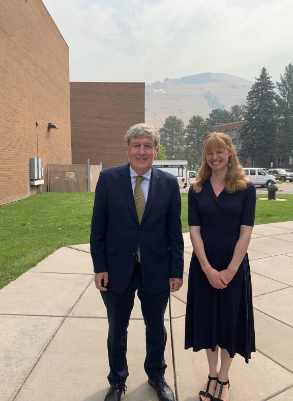 Ambassador Mulhall with Emily Ruskovich University of Montana