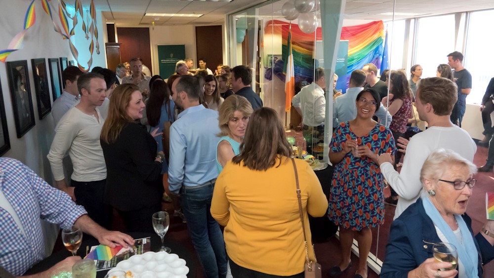 Attendees at the Happy"PRIDE" Hour, Consulate General of Ireland in San Francisco. Photo credit:jGuerzonpictorials.com