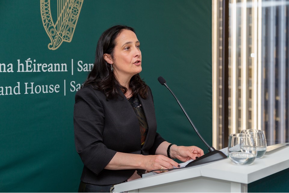 Minister Catherin Martin addresses Ireland House