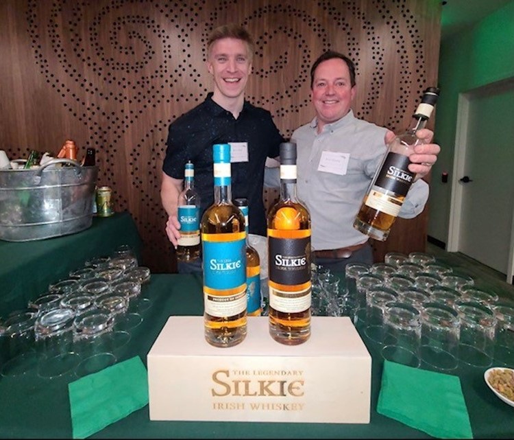 Barry Walsh and Brian Sheehy of Future Bars providing a whiskey tasting of Silkie Whiskey generously provided by Sliabh Liag Distillers.